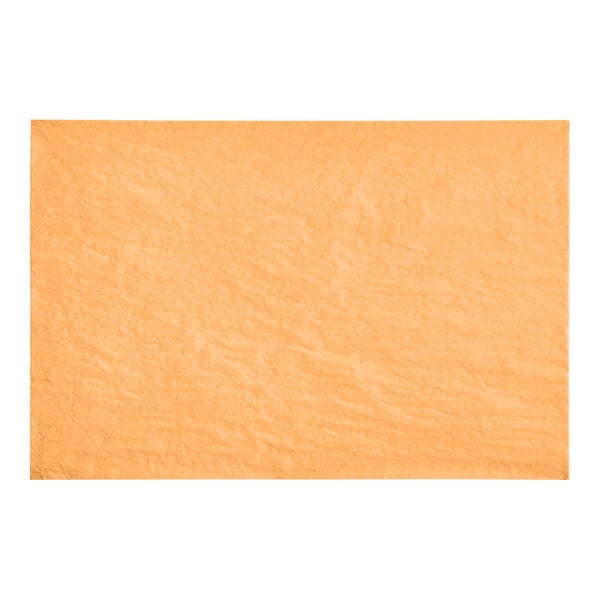 A close up of a rectangular apricot SatinWrap tissue paper sheet.