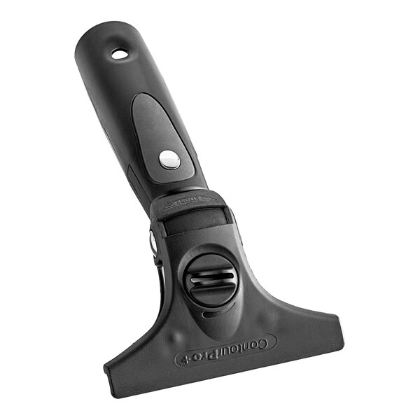 A black plastic Ettore Contour Pro+ squeegee handle.