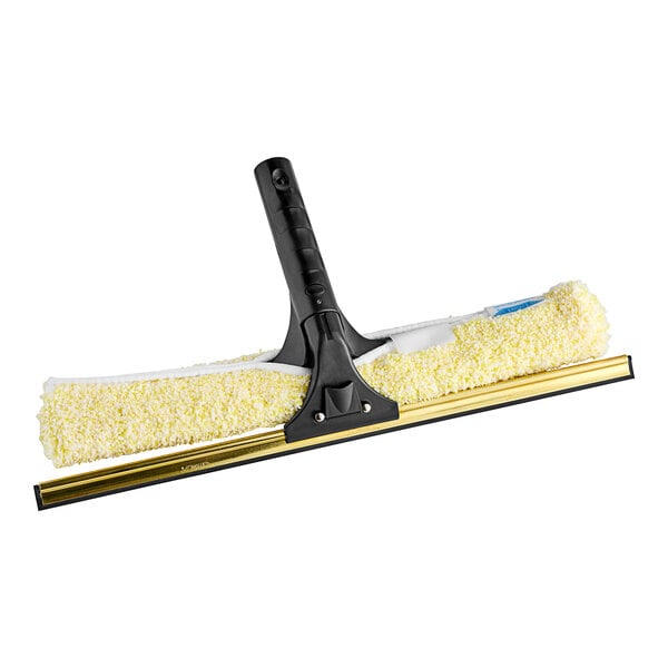 An Ettore yellow and black squeegee with a black handle.