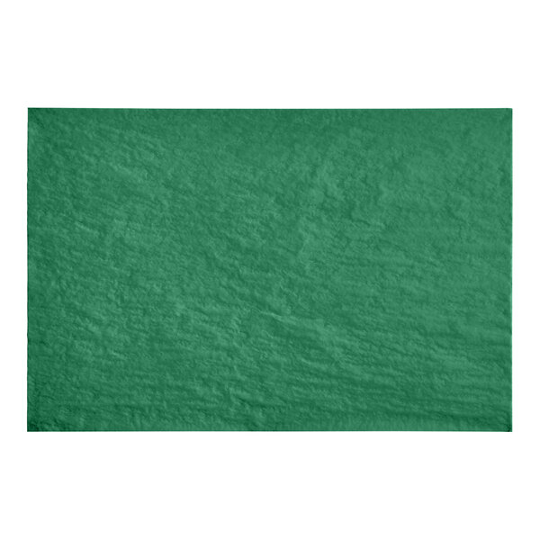 A green rectangular piece of SatinWrap tissue paper with rough edges.
