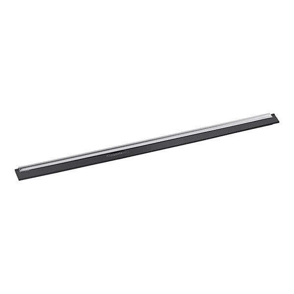 A black and silver rectangular stainless steel squeegee channel.