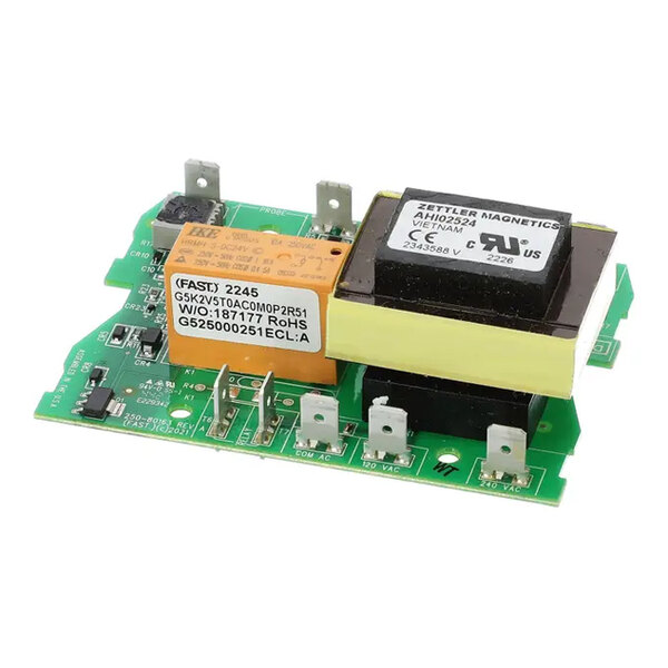 A green Imperial Range 40625 Fast Control Board with various electronic components mounted on it.
