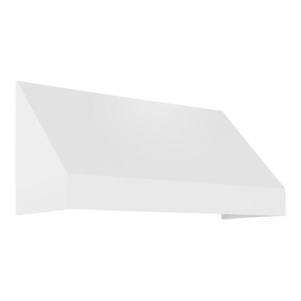 A white rectangular awning with a rigid valance on a white background.