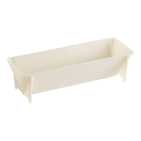 A white rectangular tray with a handle.