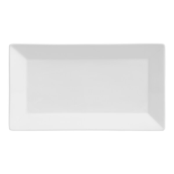 A white rectangular Varick Pub tray from Steelite International.