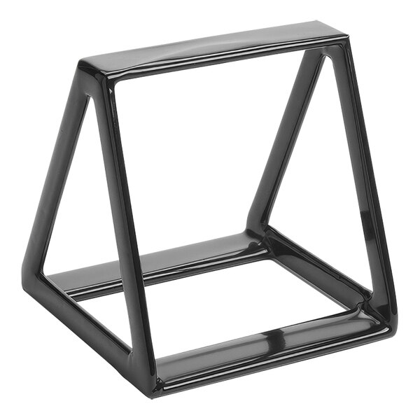 An American Metalcraft rubberized display wedge with a black metal triangle base.