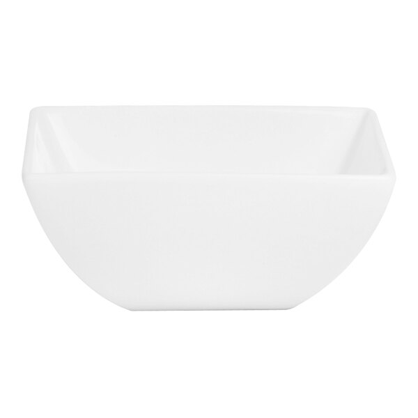 A Varick white square bowl on a white background.