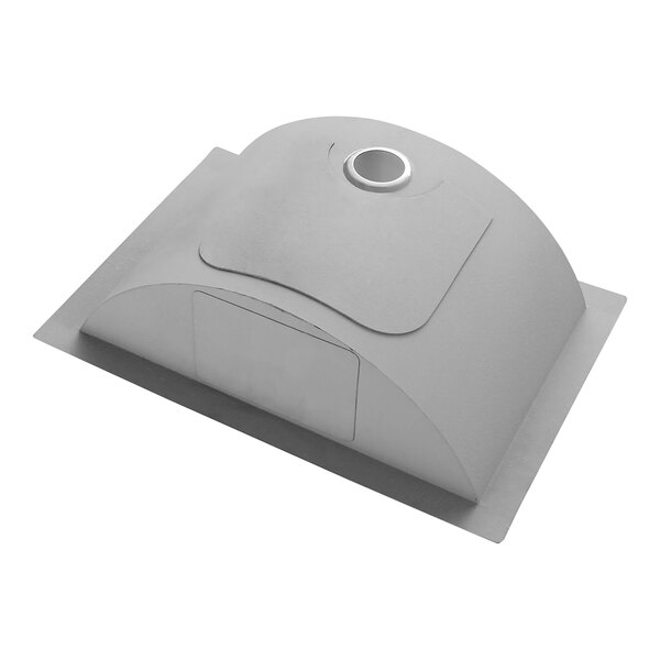 A white Ruvati rectangular box with a grey rectangular object inside.