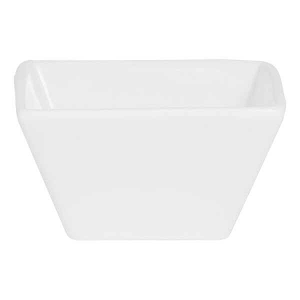 A Varick Pub bright white square bowl on a white background.