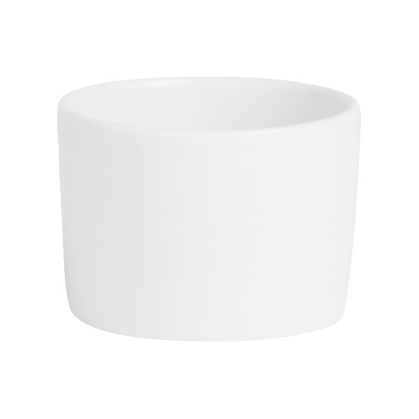 A Varick A La Carte bright white round deep ramekin on a white background.