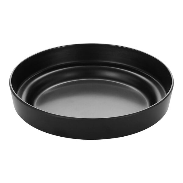 An American Metalcraft black round melamine seafood tray.