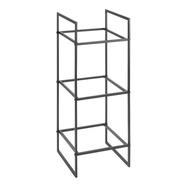 An American Metalcraft black metal 3-tier display riser.