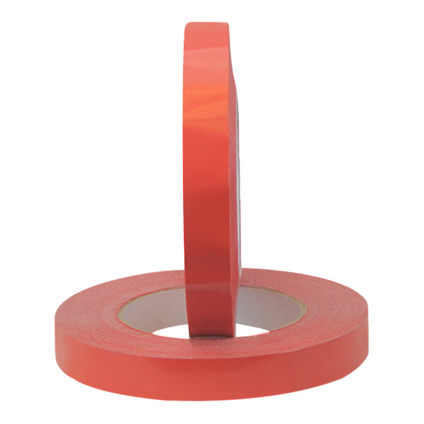 A roll of red Tach-It bag sealing tape.