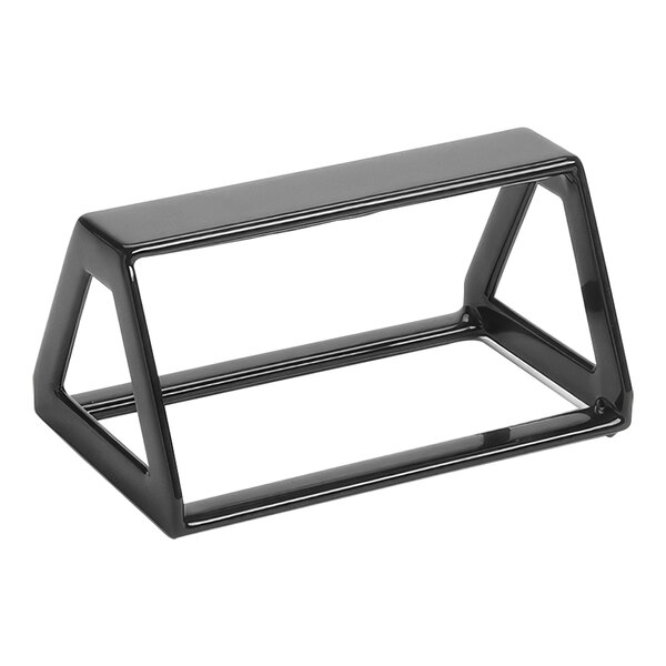 An American Metalcraft rubberized display wedge on a black metal stand.