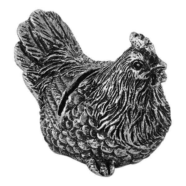 An American Metalcraft polyresin chicken table card holder.