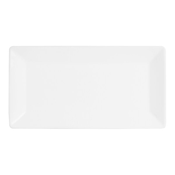 A bright white rectangular tray from Steelite International.