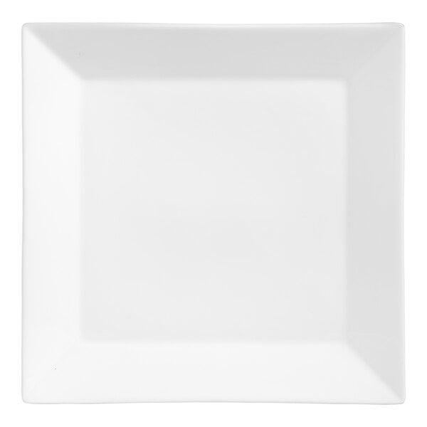 A Varick Pub bright white square tray with a white rim.