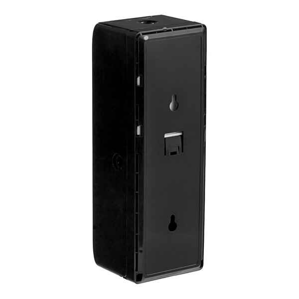 A black rectangular Lavex aerosol dispenser with a single button.