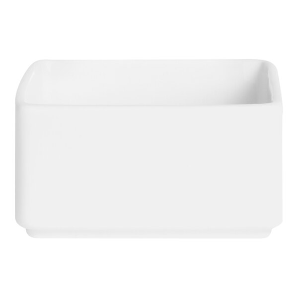 A bright white square Varick ramekin.