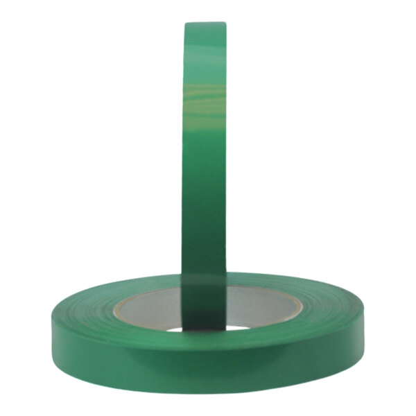 A roll of green Tach-It bag sealing tape.