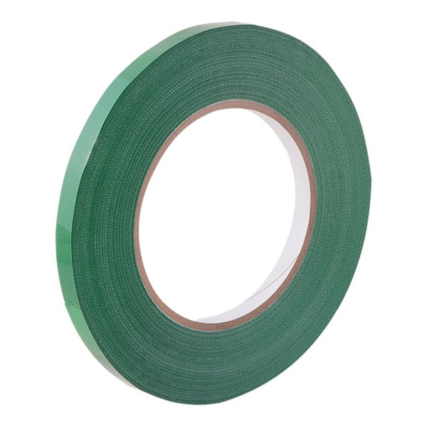 A roll of green Tach-It UPVC bag sealing tape.