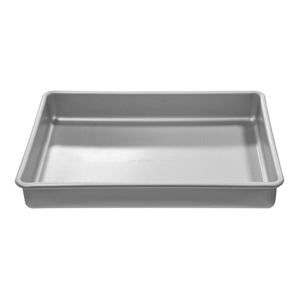 A rectangular gray baking tray with a white background.