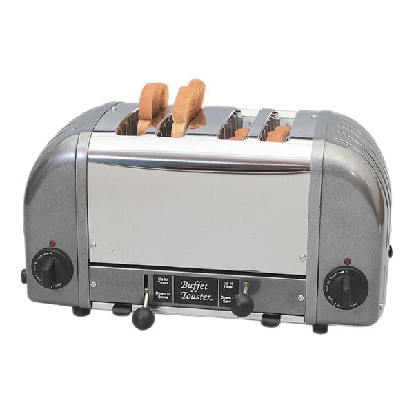 A Cadco buffet toaster with toasted slices of bread.