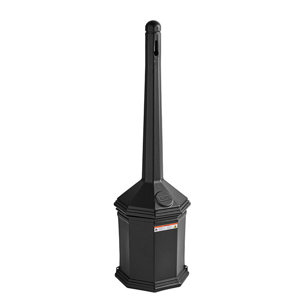 Lavex 5 Qt. Black Freestanding Cigarette Receptacle