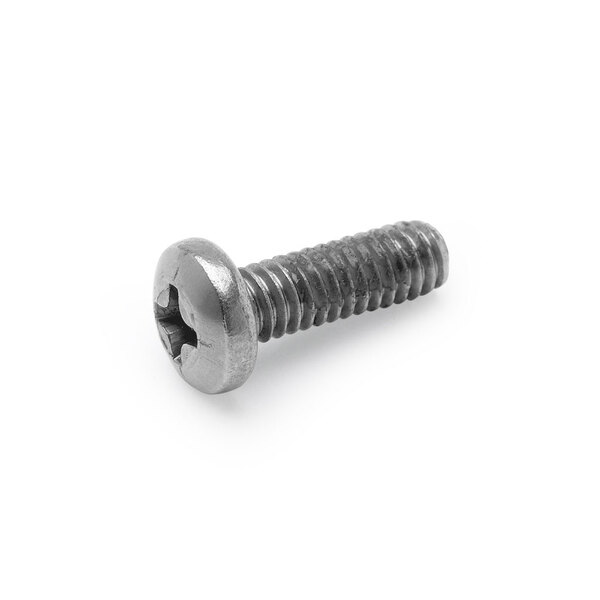 A close-up of a T&S faucet handle set screw.