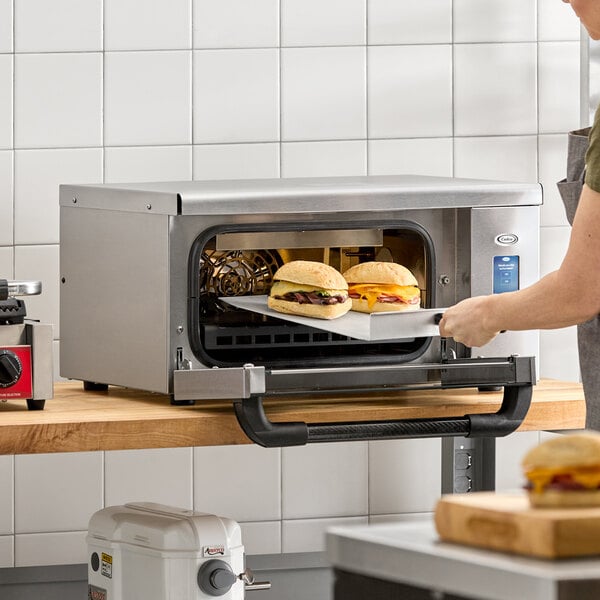 Cadco VariKwik VK-120 Stainless Steel Countertop High-Speed Oven with Touchscreen - 1,920W, 120V