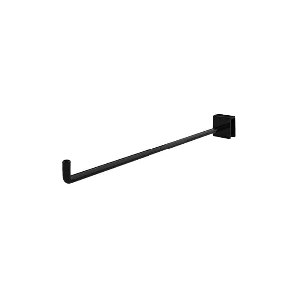 A black metal hook for Vertik retail clothing displays.