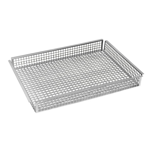 A Cadco aluminum wire basket with mesh.