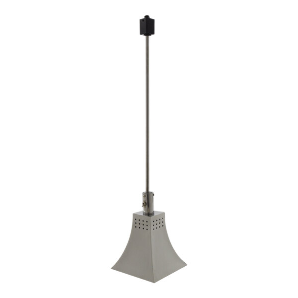 A stainless steel Hanson Heat Lamp with a long rigid stem.
