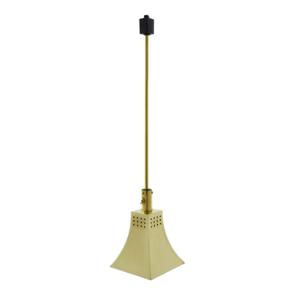 A Hanson Heat Lamp with a long thin brass pole.