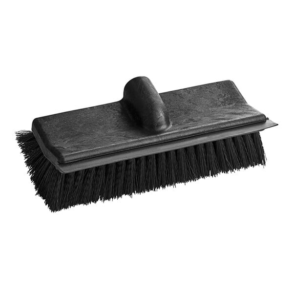 A close-up of a black Lavex brush head with bristles.