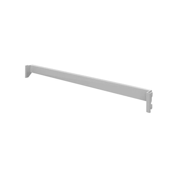 A long white rectangular Udizine hanging rail.