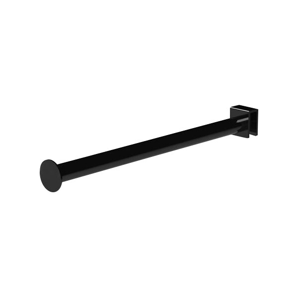 A black metal object on a white background.