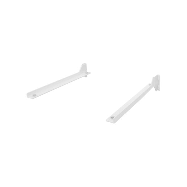 A pair of white Udizine Vertik shelf brackets.