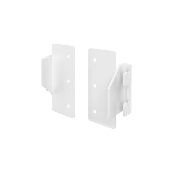 A white rectangular wood panel adapter with holes.