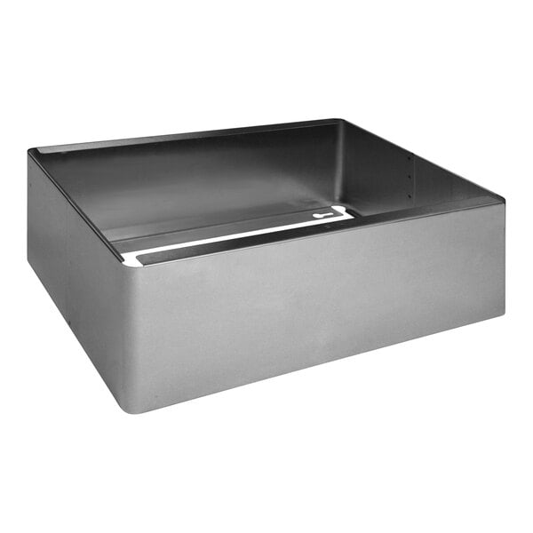 A rectangular stainless steel metal box for a Cadco CBC cart.