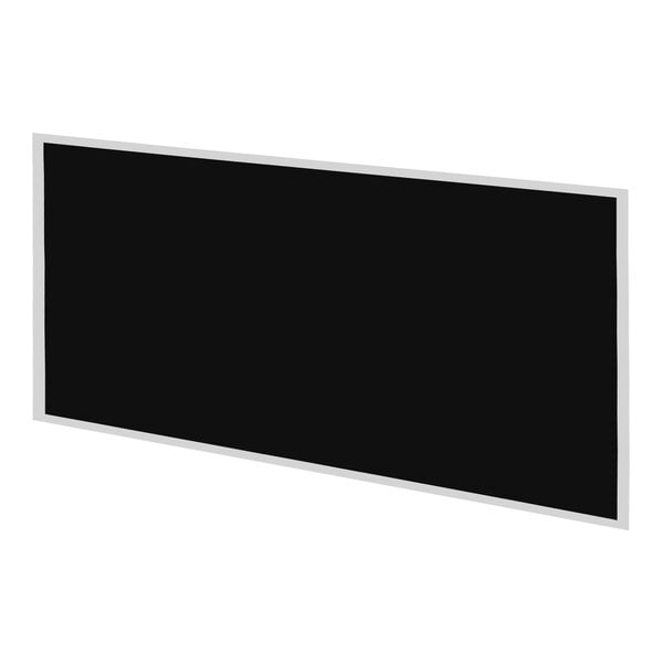 An Eastern Tabletop black laminate front and back panel with white borders.