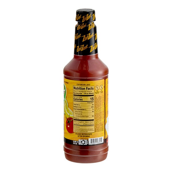 A bottle of Zing Zang Michelada Mix.