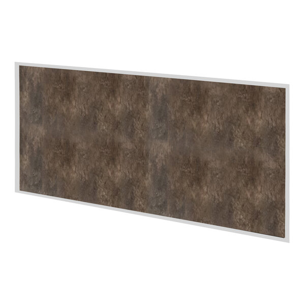 A rectangular brown surface with white border.