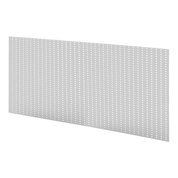 A white perforated panel for an Eastern Tabletop Q-Bik Portable Bar.