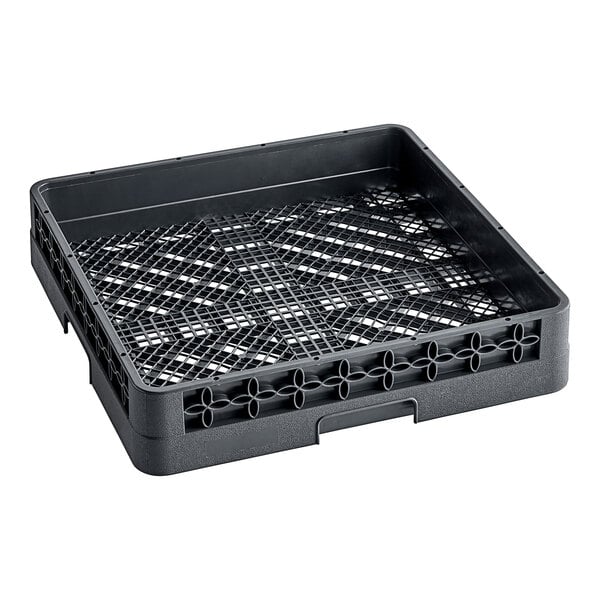 A black plastic MainStreet Equipment combination/flatware rack with a grid.