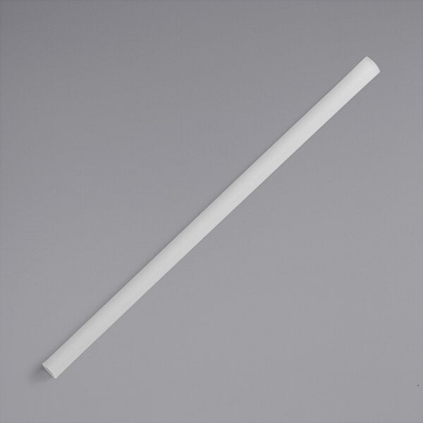 An EcoChoice natural unwrapped PLA straw in a white plastic tube.