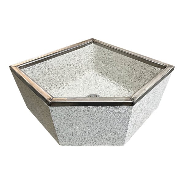 Stern-Williams SBC-1500 Cornaro 24" x 24" x 12" Terrazzo Corner Mop Sink Basin with Stainless Steel Cap