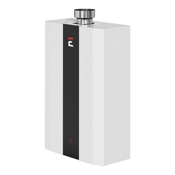 A white rectangular object with a black stripe and white text.