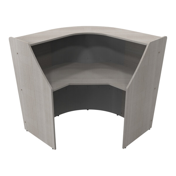 Linea italia 48 x 48 x 46 ash laminate curved corner reception desk
