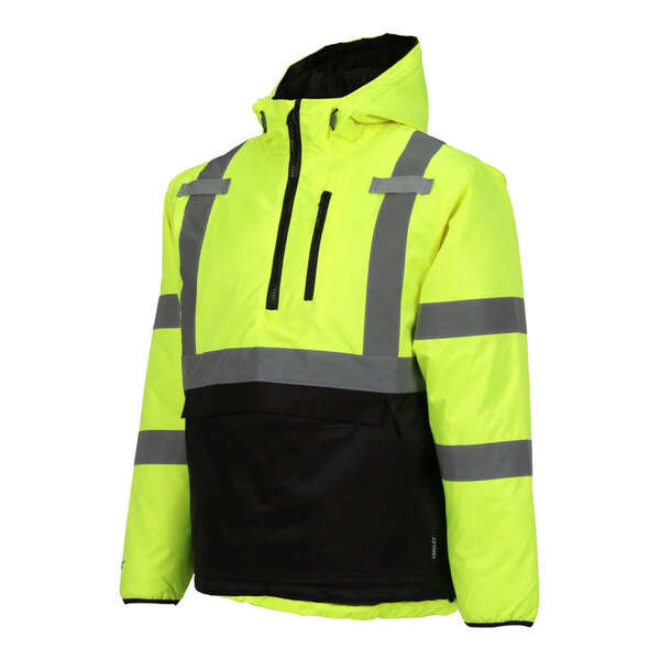 A yellow and black Tingley Optix safety jacket with grey reflective stripes.